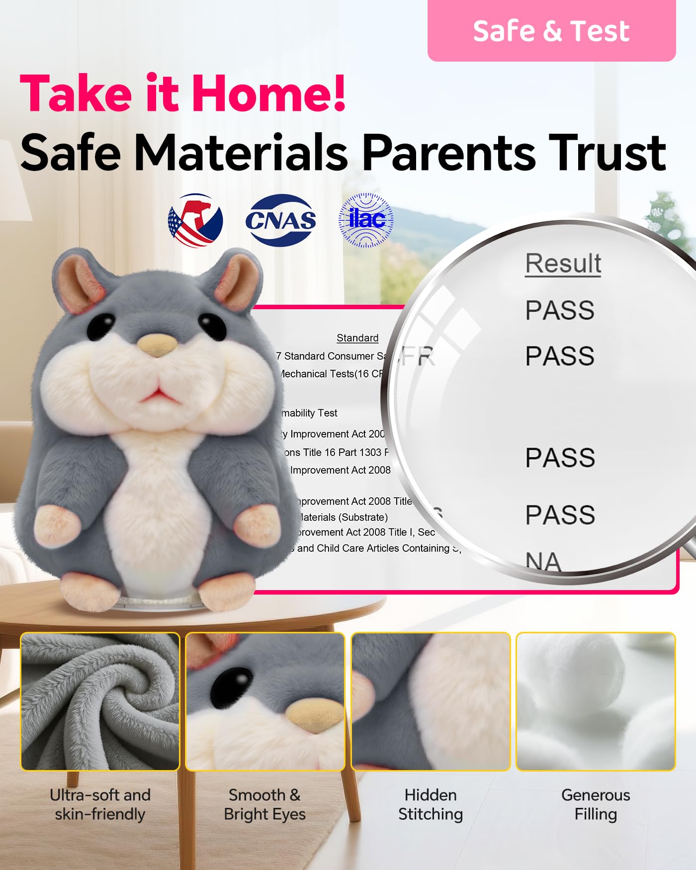 TWORIVER Talking Hamster Plush - Repeats What You Say | Interactive Toddler Toy