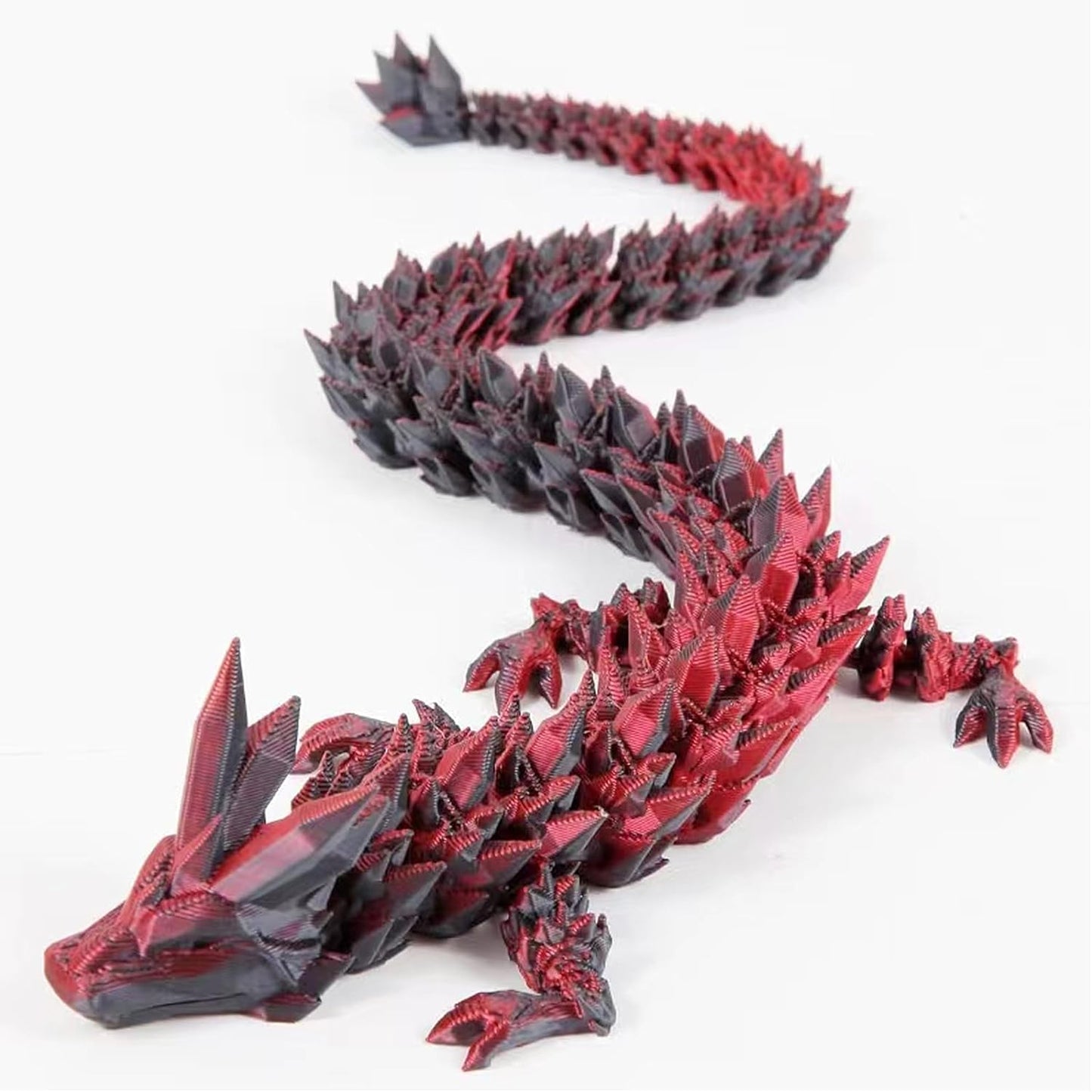 TXB3DOK 12in Crystal Dragon – Flexible Articulated Desk Decor & Fidget Toy (3pcs)