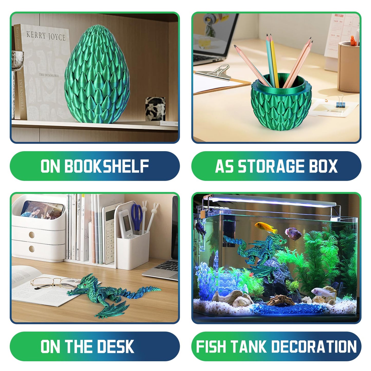 TXB3DOK 3D Printed Flying Dragon in Egg — Flexible Winged Dragon Inside Mystery Dinosaur Egg