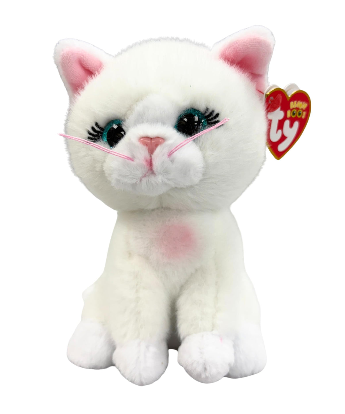 TY Beanie Boos Amelia – Big Blue Eyes Cat Glitter Plush, 15 cm (T37377)