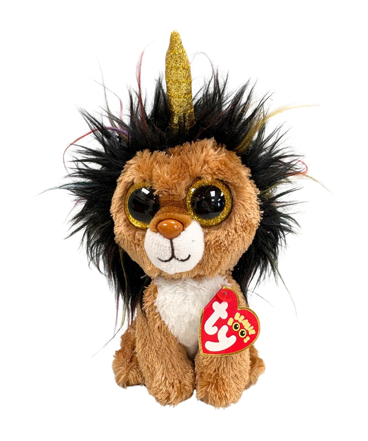 TY Beanie Boos Ramsey Lion Plush – 15 cm, Multicolored, Soft Cuddle Toy