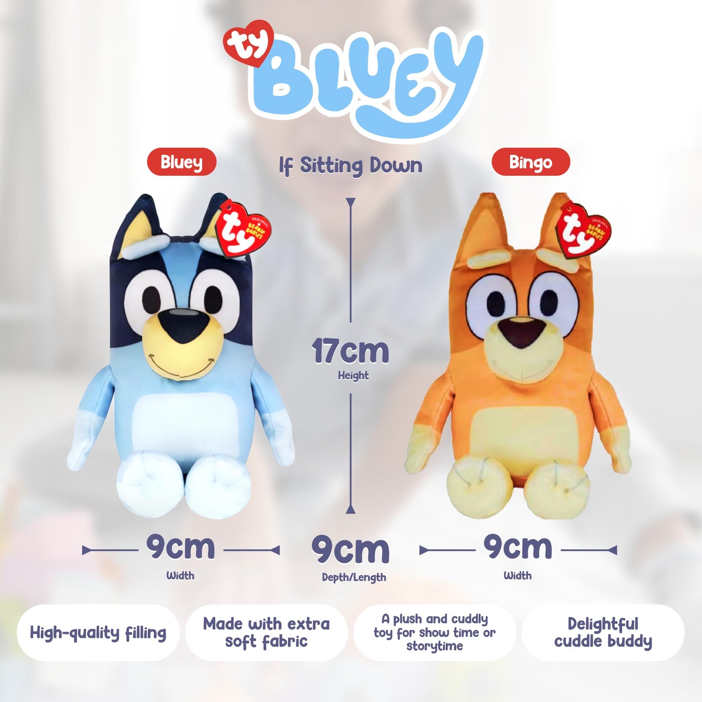 TY Bluey Floppy Plush Toy – 6-Inch Soft Plush by Ty