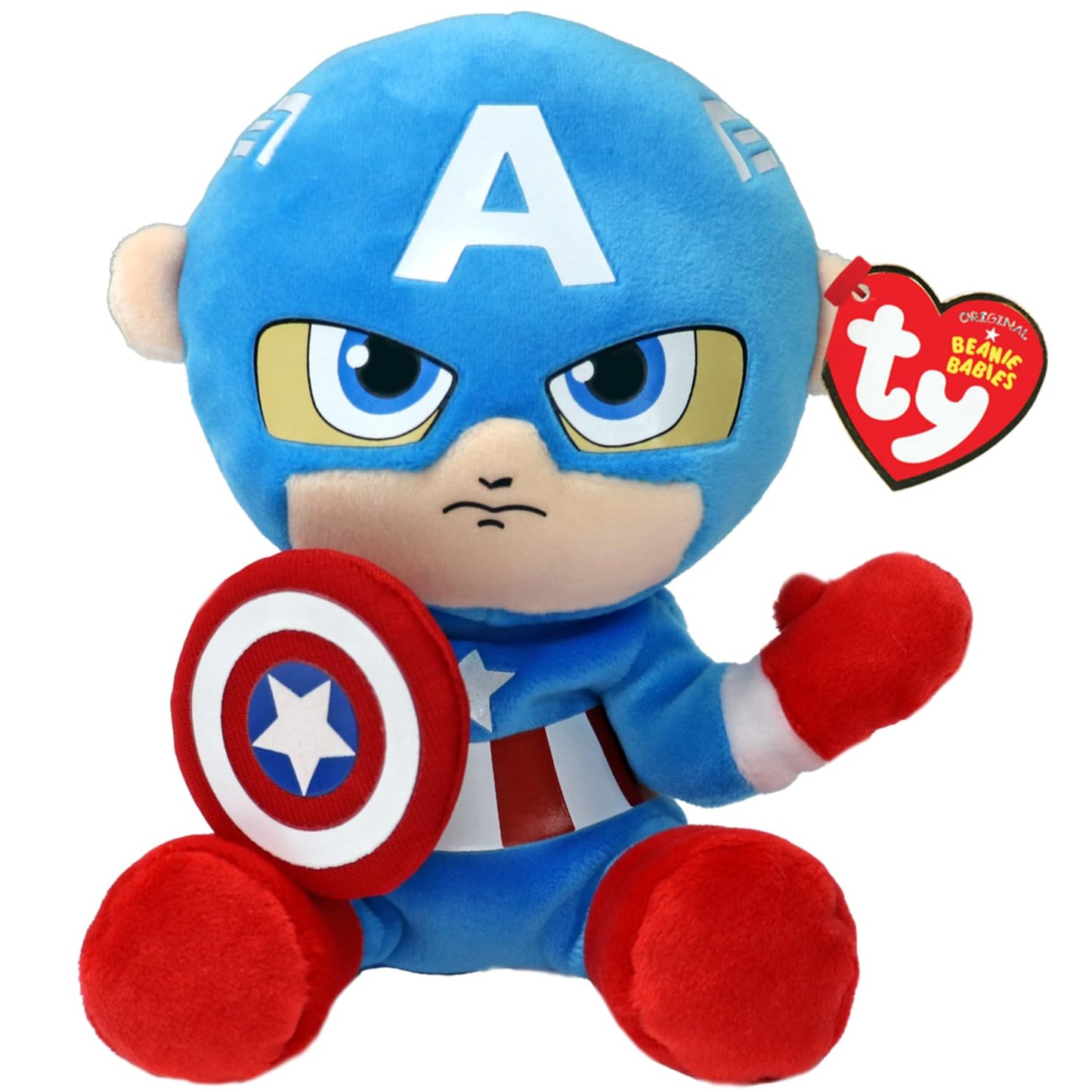 TY Captain America Plush Toy – 6-Inch Soft Superhero Stuffed Toy
