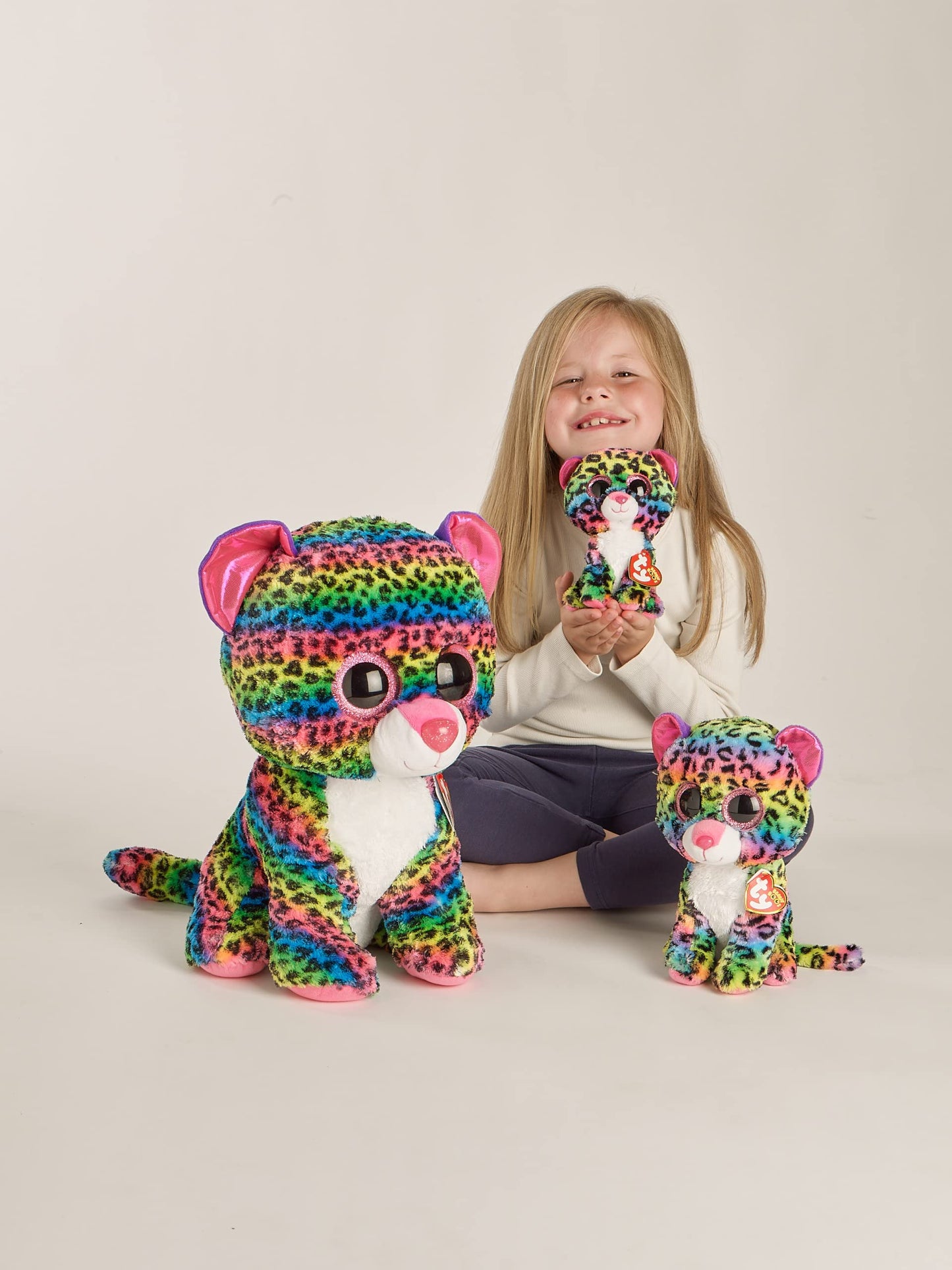 Ty Dotty Leopard Plush – 6-inch Multicolor Beanie Boo | Ty Silk Fabric