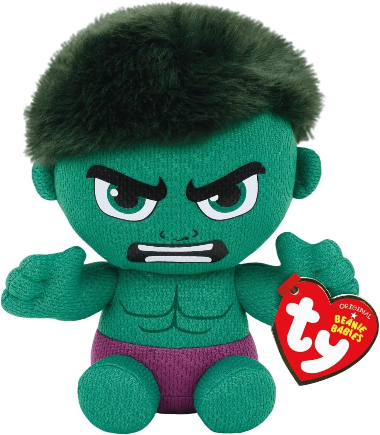 Ty Incredible Hulk Plush 8-Inch Green/Purple Beanie Baby by Ty