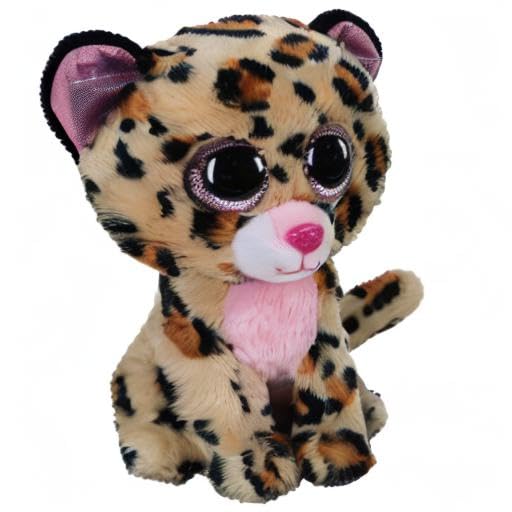 Ty Livvie Leopard Beanie Boo – 15 cm Soft Toy with Glitter Eyes, Multicoloured