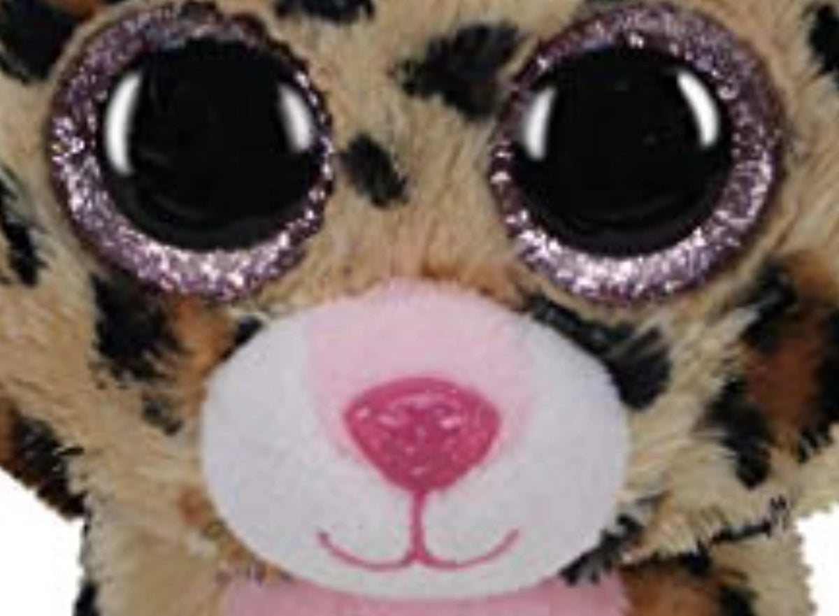 Ty Livvie Leopard Beanie Boo – 15 cm Soft Toy with Glitter Eyes, Multicoloured