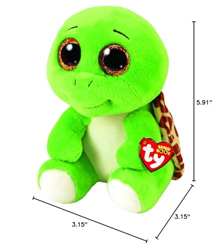 Ty Beanie Boos Turbo The Turtle – 15 cm Plush Toy, Green TY36392