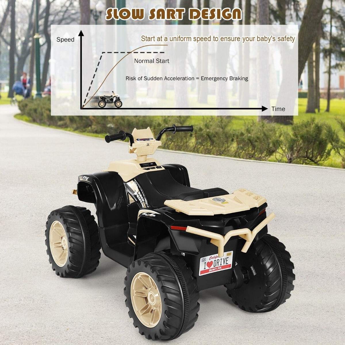 12v Electric Kids Ride On ATV / Quad Bike-Black