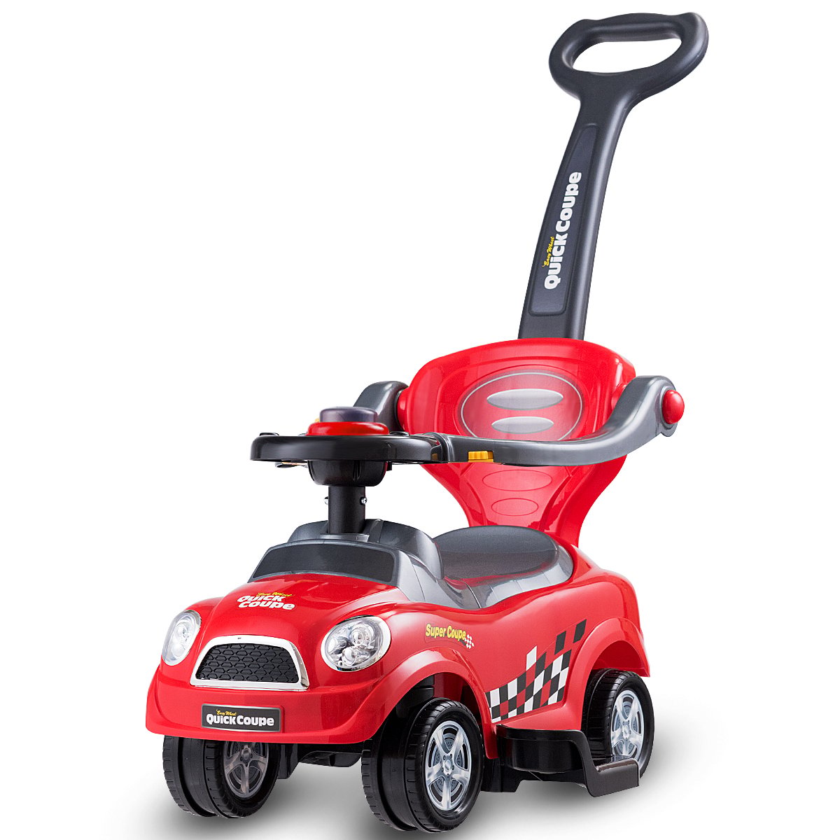 Kids 3 in 1 Ride on Car with Push Handle-Blue