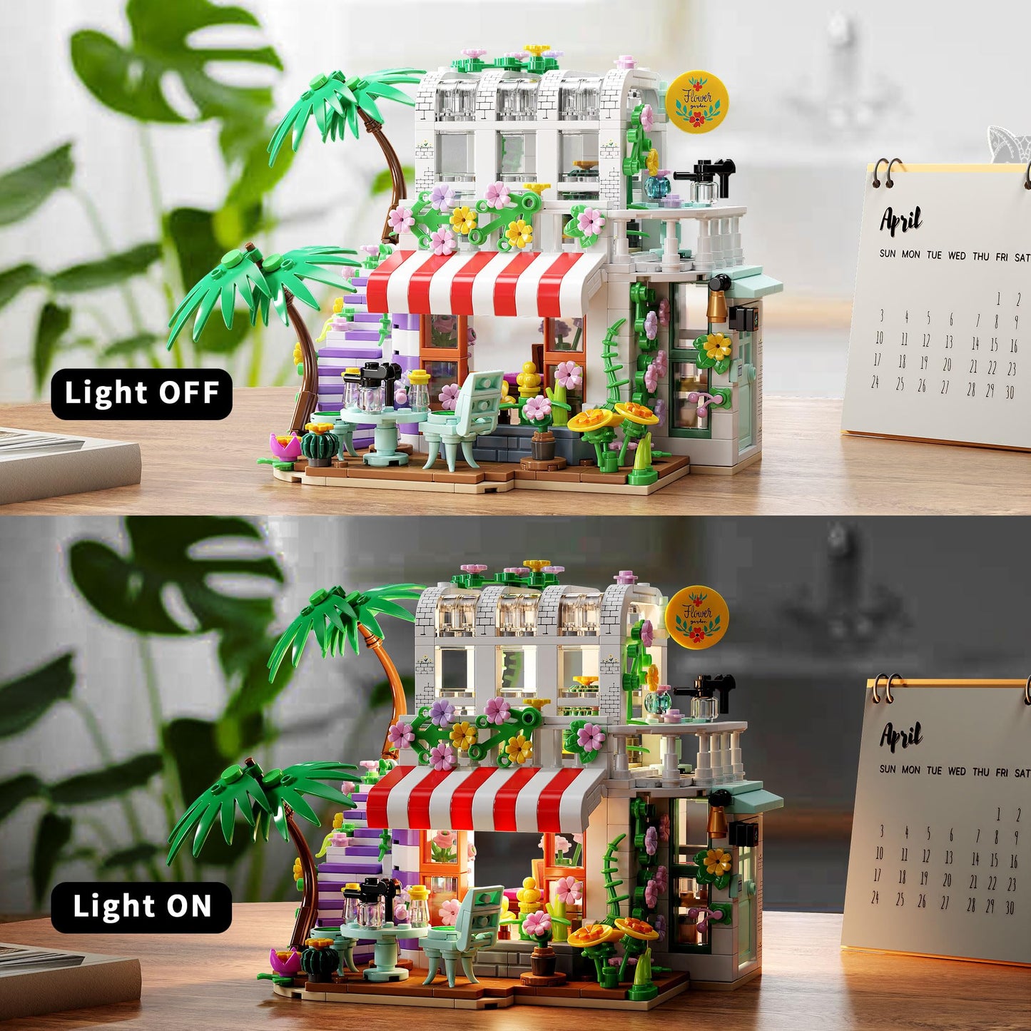 TYCOLE TGL Flower House Building Set with LED Lights – 705 PCS