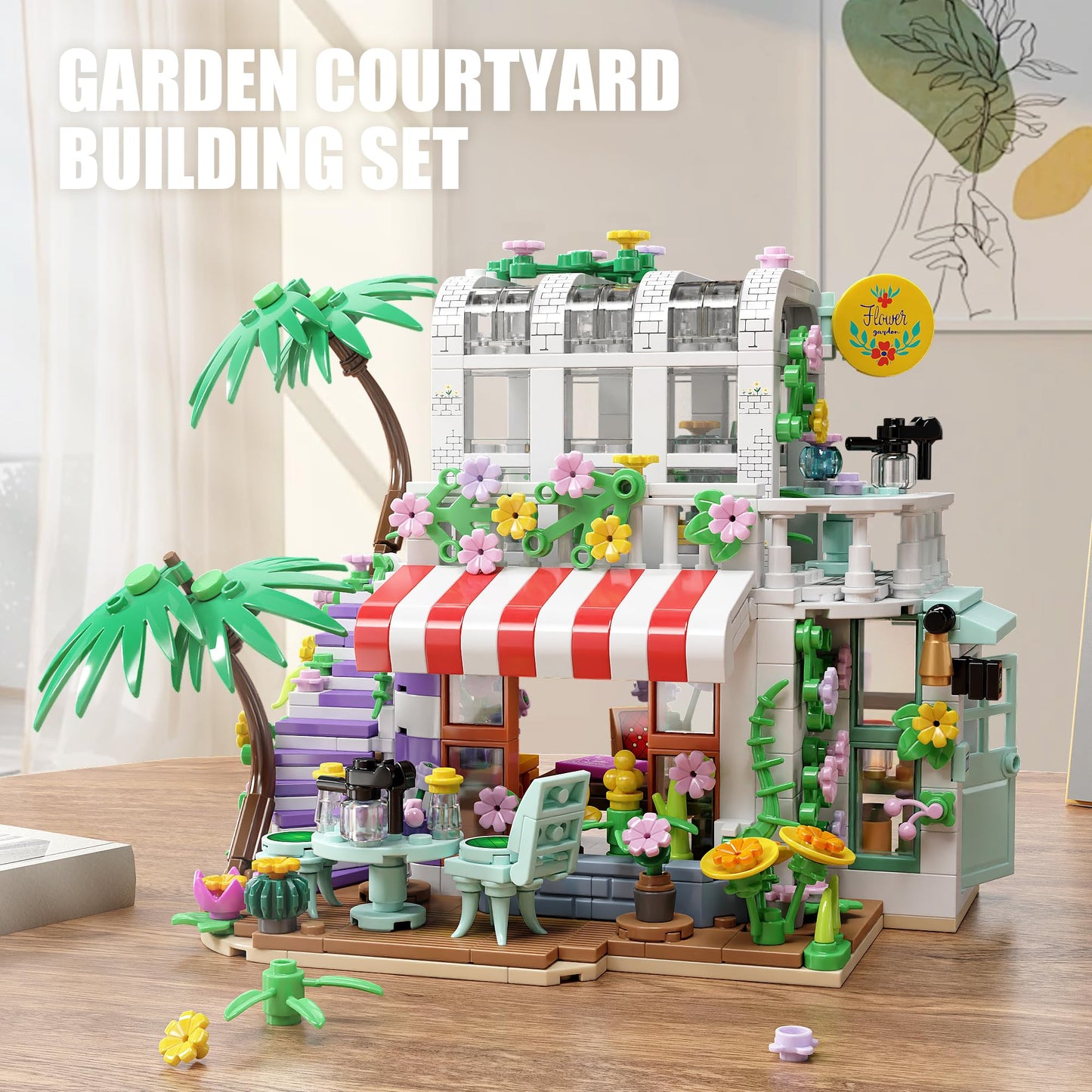 TYCOLE TGL Flower House Building Set with LED Lights – 705 PCS