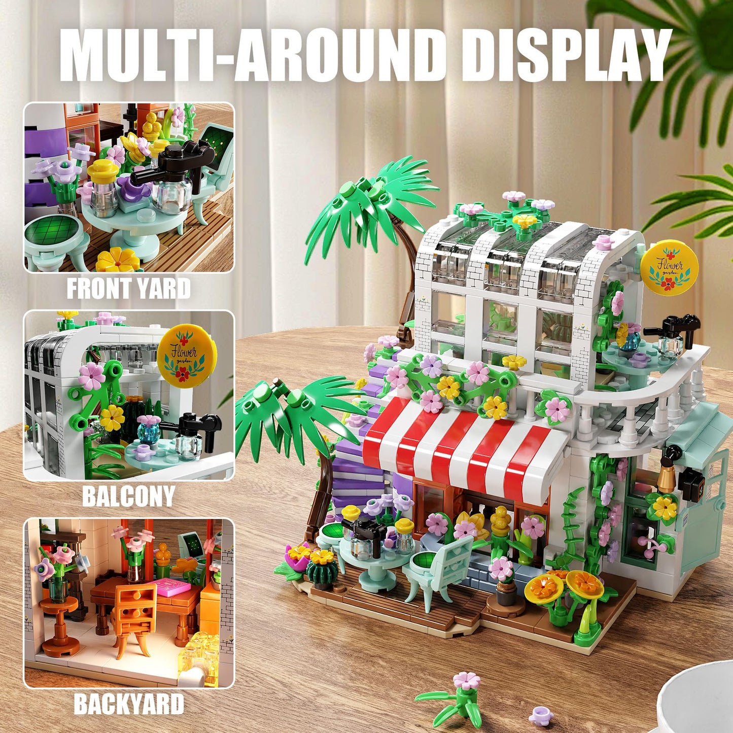 TYCOLE TGL Flower House Building Set with LED Lights – 705 PCS