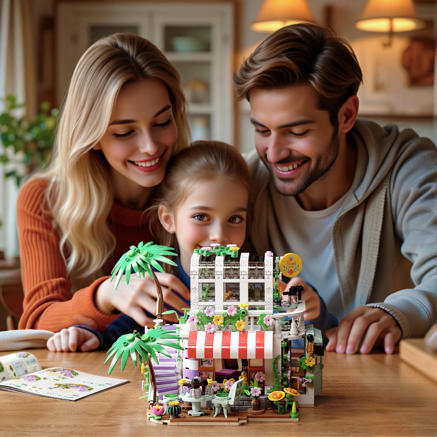 TYCOLE TGL Flower House Building Set with LED Lights – 705 PCS