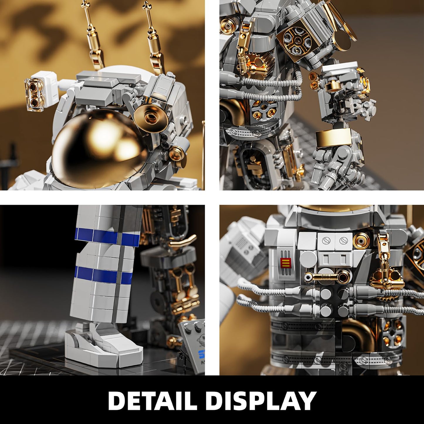 TYCOLE Space Astronaut Building Set – 860 Pcs with Display Stand, Translucent Tech Deco for Home & Office