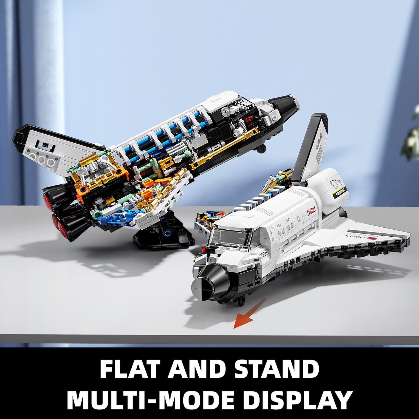 TYCOLE Space Shuttle Building Block Set – 536 Pieces, Translucent Interior
