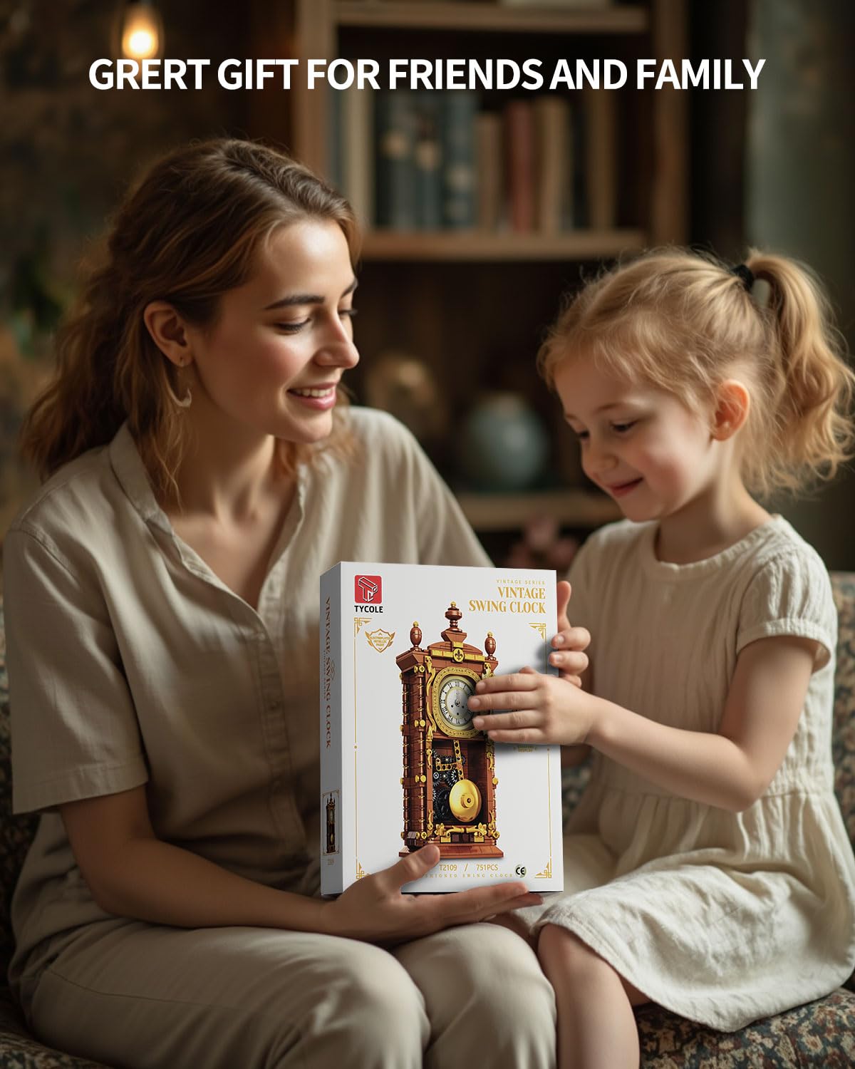 TYCOLE Vintage Pendulum Clock Building Set – Real Clock Function & Collectible for Adults & Kids 6+