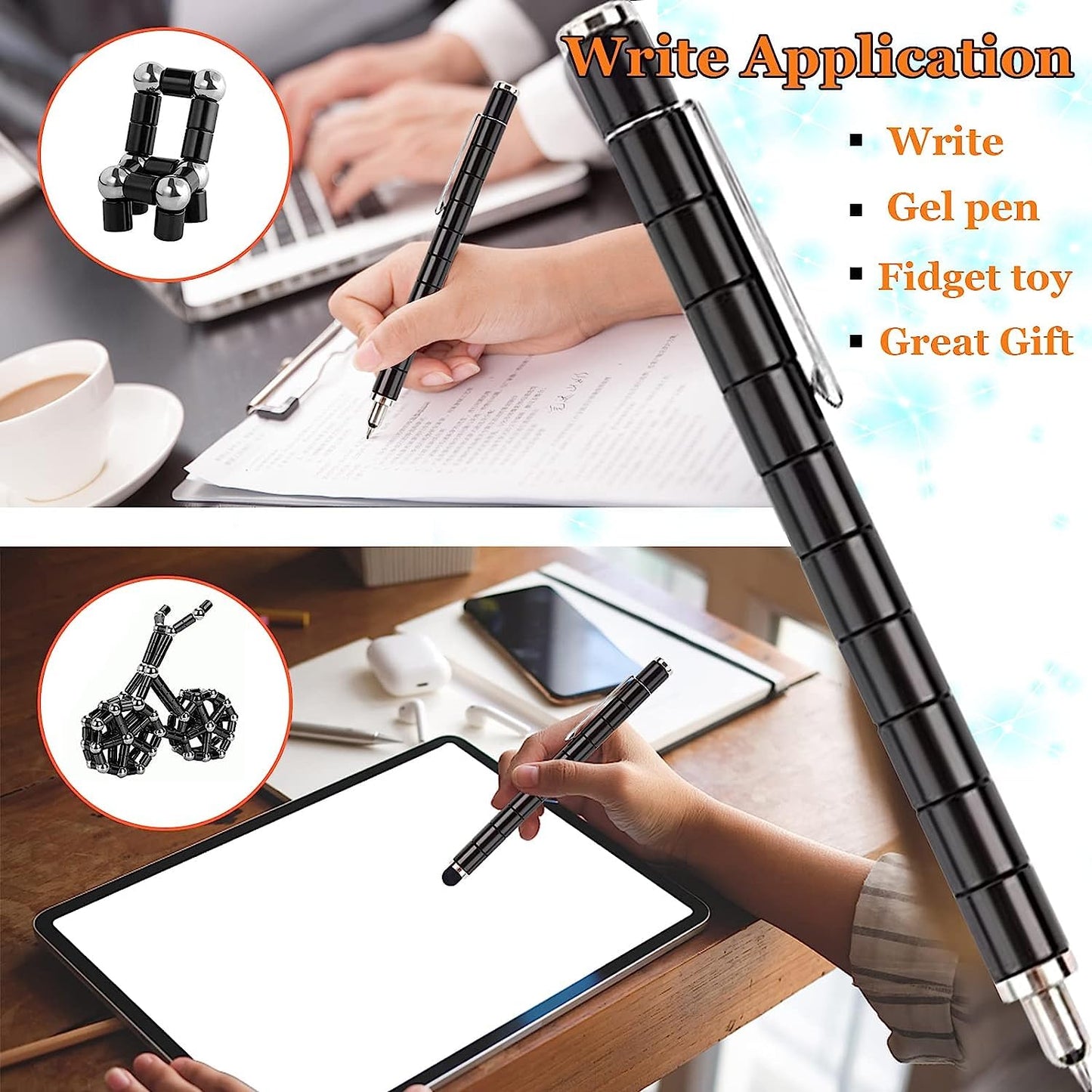 TYJHAFN Magnetic Fidget Pen – Deformable Writing Toy & Office Gadget for Adults | Gift Idea
