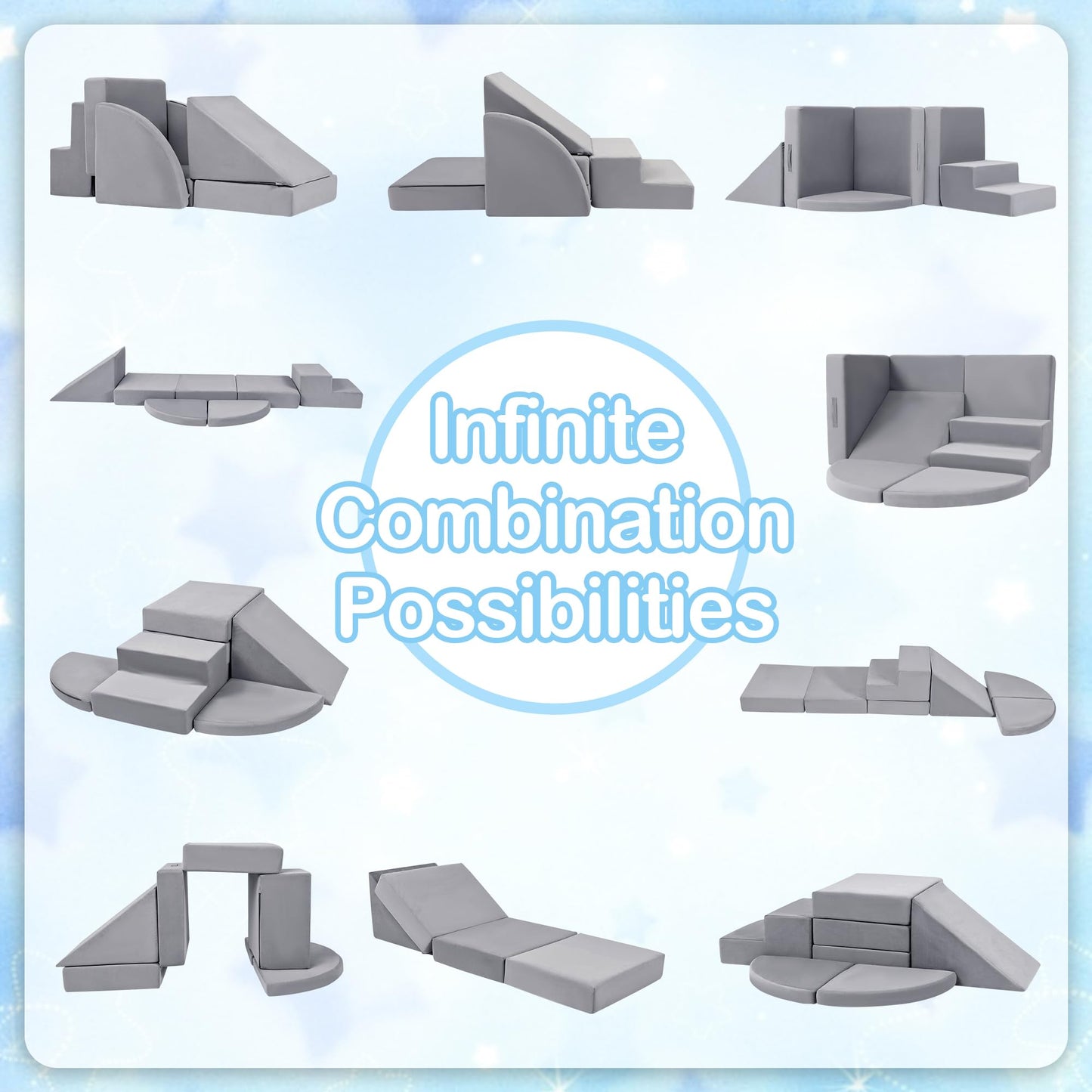 Tykacna 5pcs Foam Climbing Blocks for Toddlers 1-3 | Safe Indoor Soft Play & Crawling Set