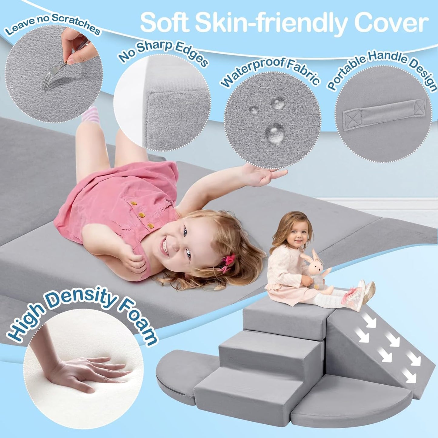 Tykacna 5pcs Foam Climbing Blocks for Toddlers 1-3 | Safe Indoor Soft Play & Crawling Set