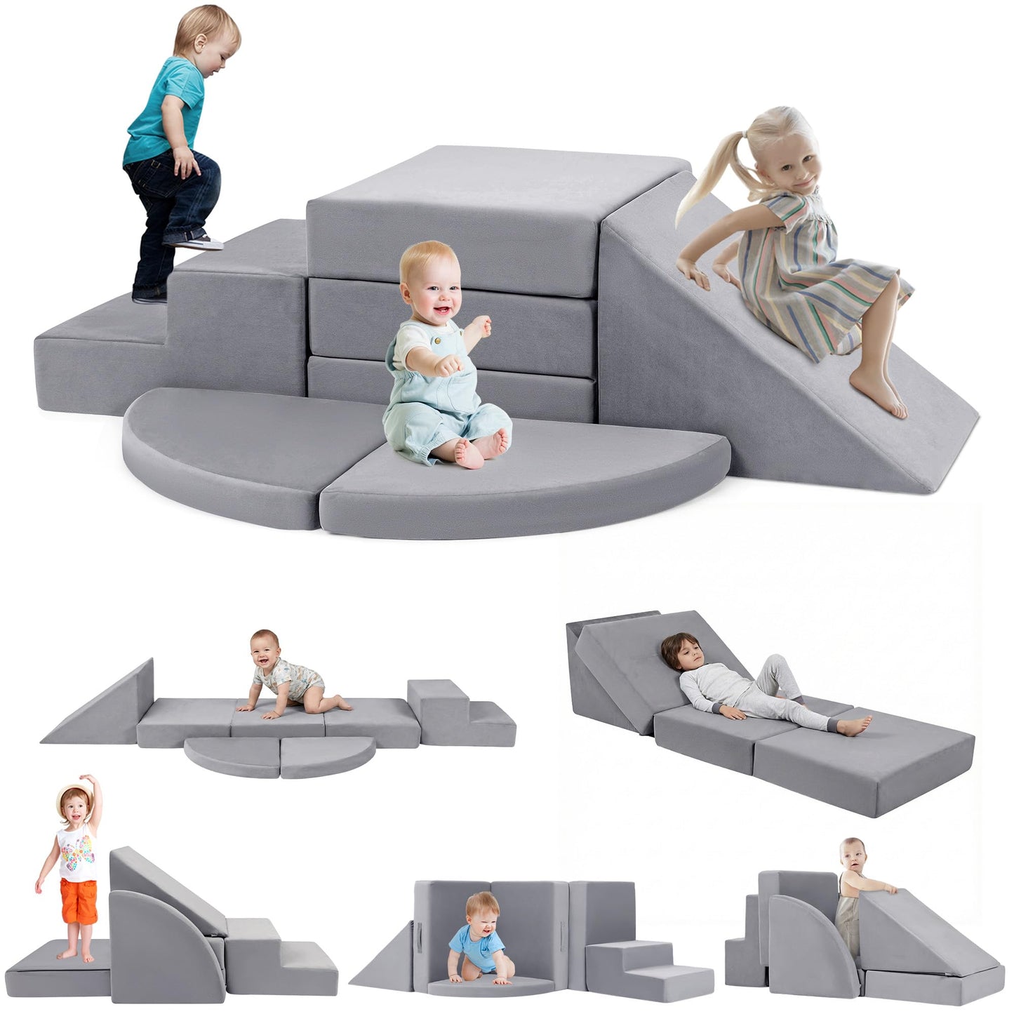Tykacna 5pcs Foam Climbing Blocks for Toddlers 1-3 | Safe Indoor Soft Play & Crawling Set