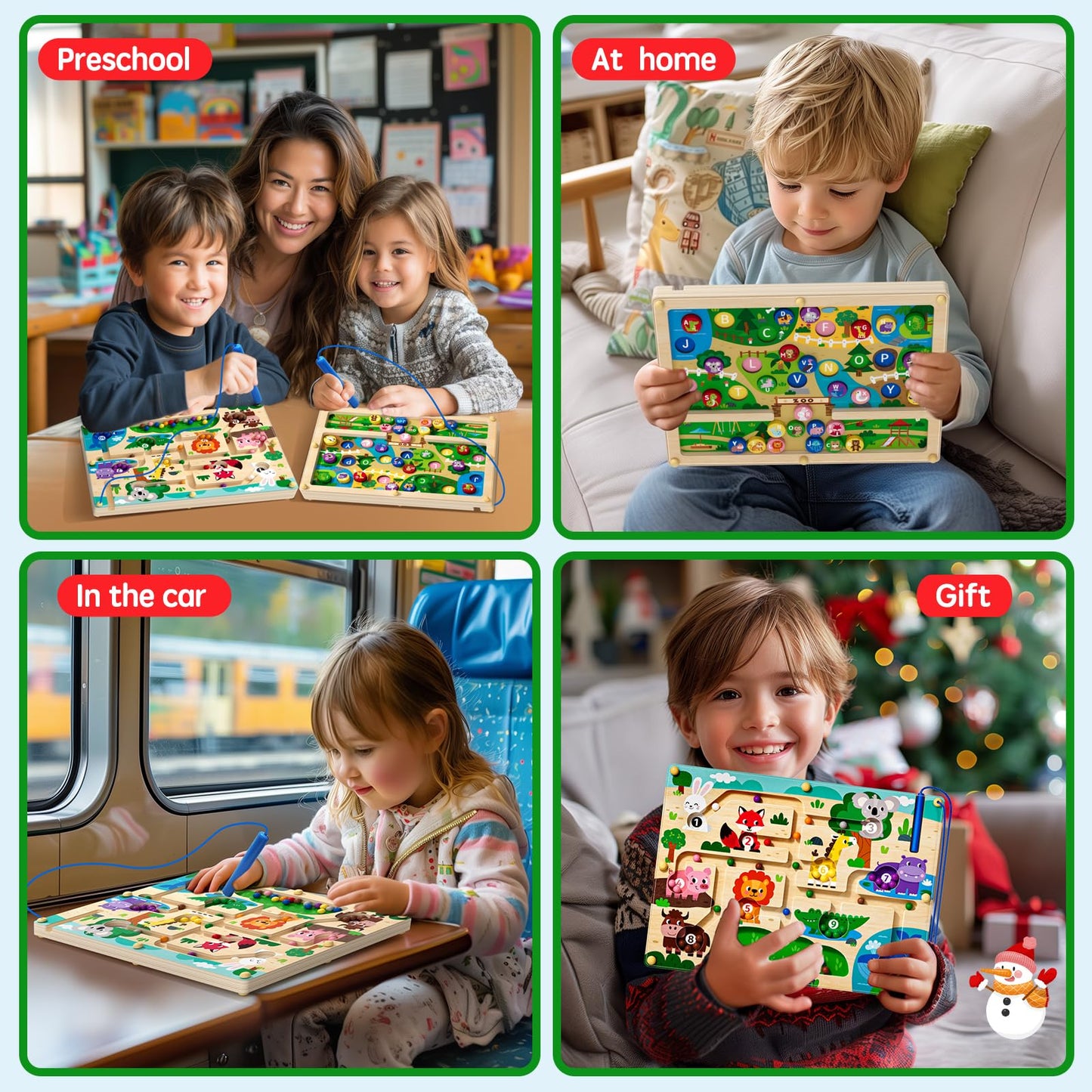Tymokcall Magnetic Maze 2-in-1: Dual-Sided Alphabet & Color Puzzle Board for Kids