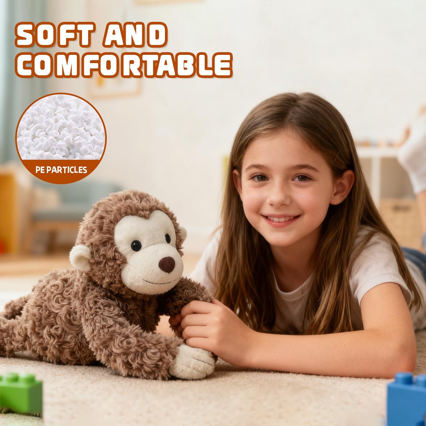 TYOMXA 14-Inch Weighted Monkey Plush — Sensory Comfort & Hugging Toy
