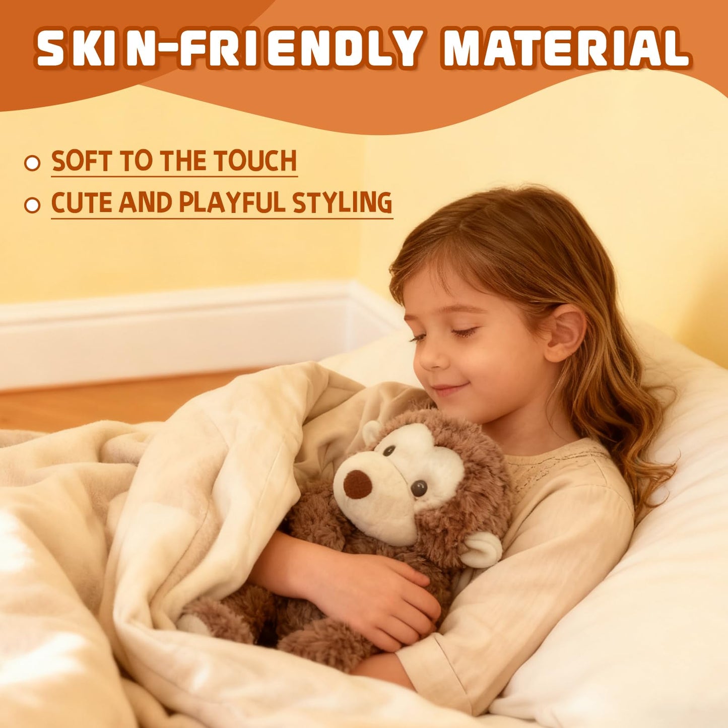 TYOMXA 14-Inch Weighted Monkey Plush — Sensory Comfort & Hugging Toy