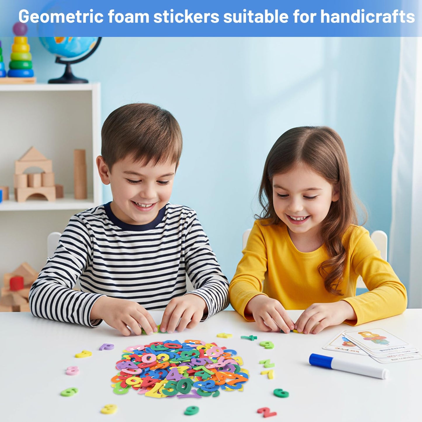 Tyqour 260Pcs Foam Sticker Set – Self-Adhesive Letters & Numbers for Crafts