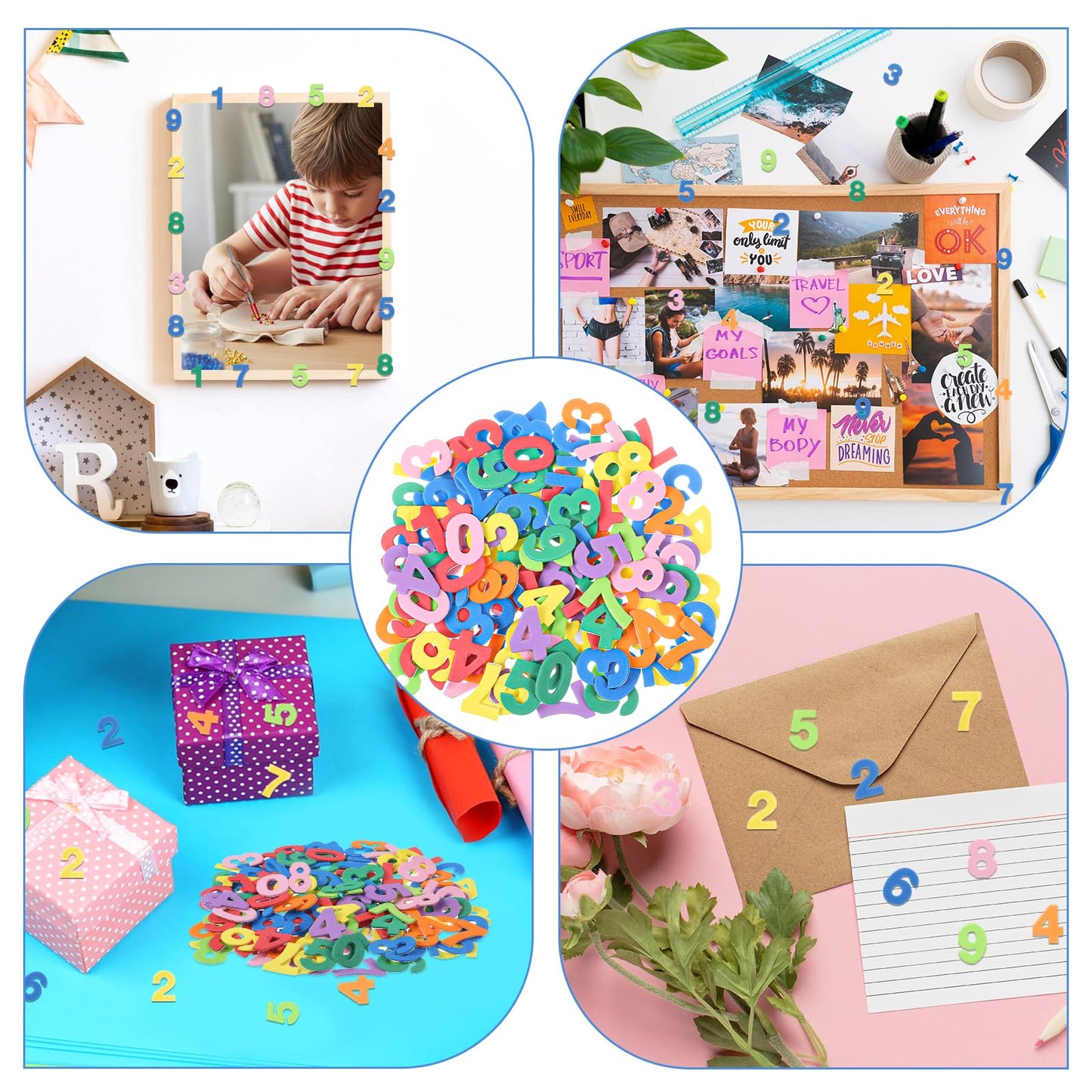 Tyqour 260Pcs Foam Sticker Set – Self-Adhesive Letters & Numbers for Crafts