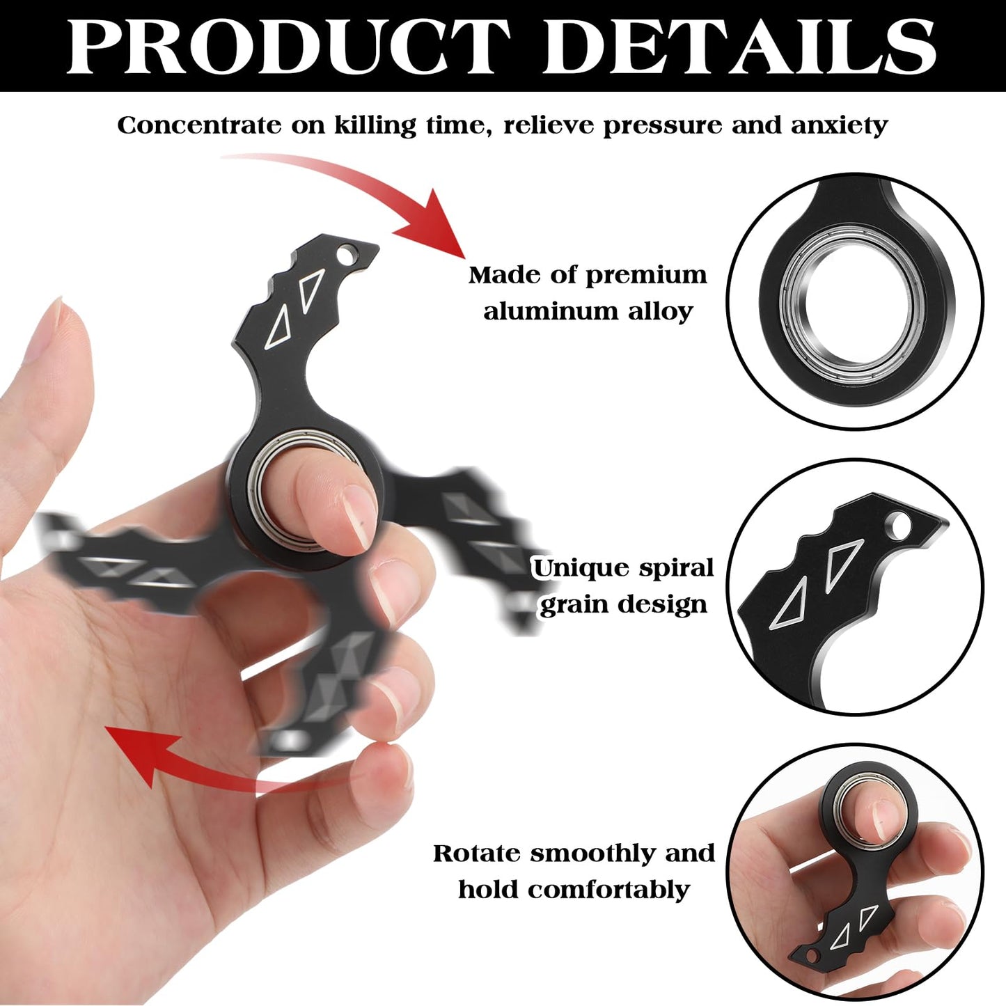 Tyqour Spinner Keychain – Portable Alloy Fidget for Adults & Teens