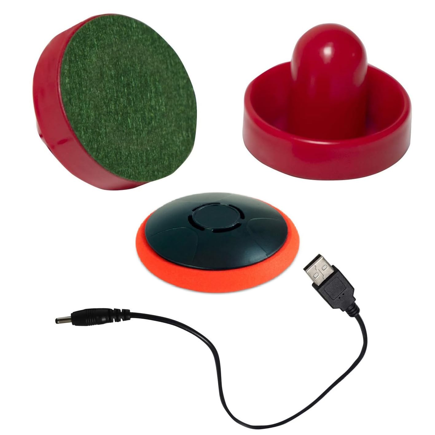 TYRDAN Floating Air Hockey Pucks and Paddles – Rechargeable USB-Powered Set for Any Flat Surface