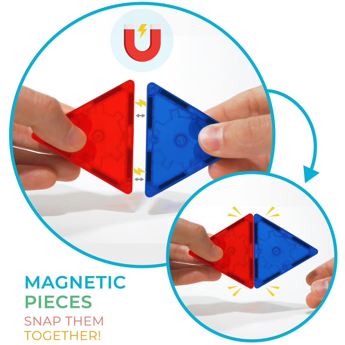Tytan Tiles 220-Piece Magnetic Building Set | STEM Toy for Kids 3+ | Supersized 3D Castles & Vehicles