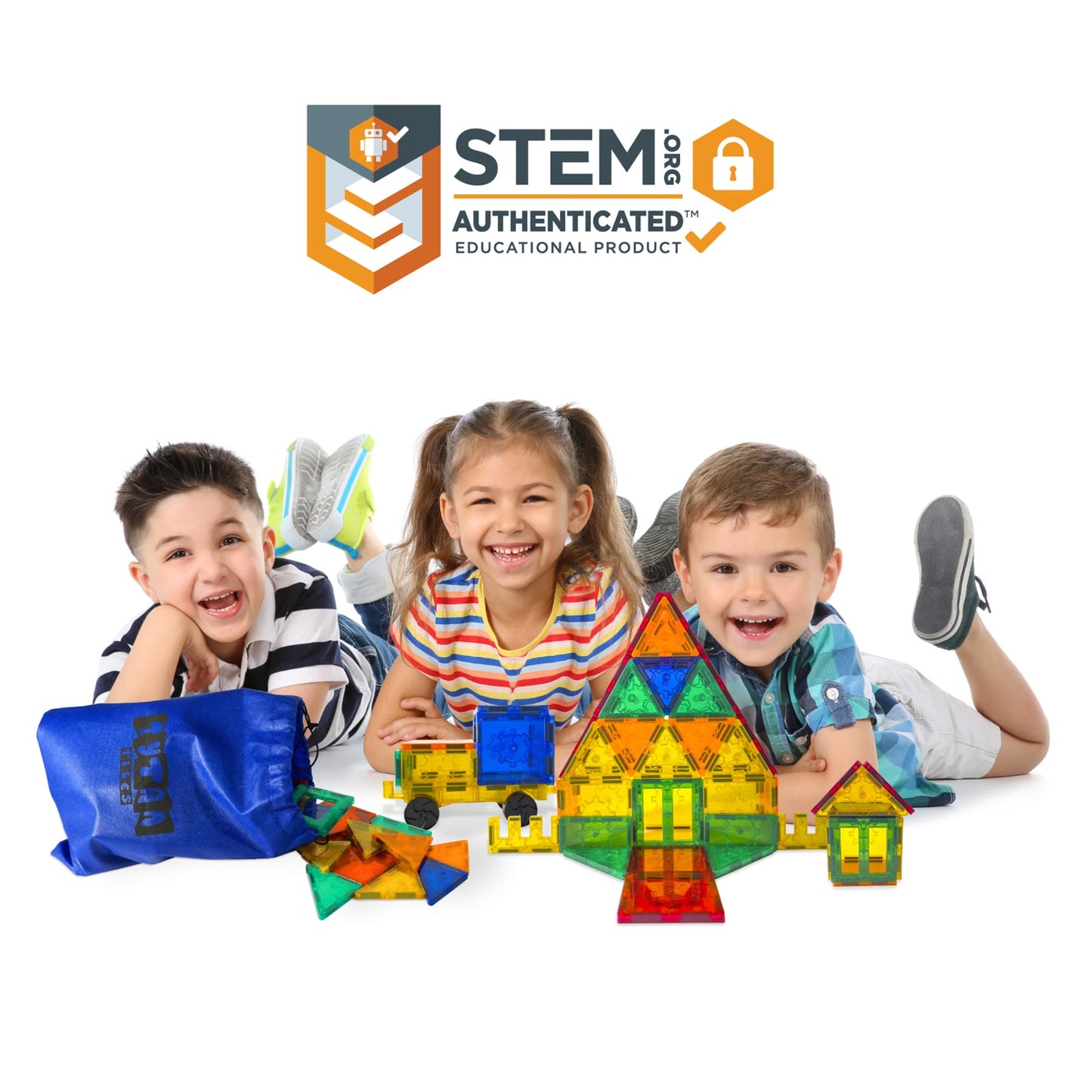 Tytan Tiles 220-Piece Magnetic Building Set | STEM Toy for Kids 3+ | Supersized 3D Castles & Vehicles