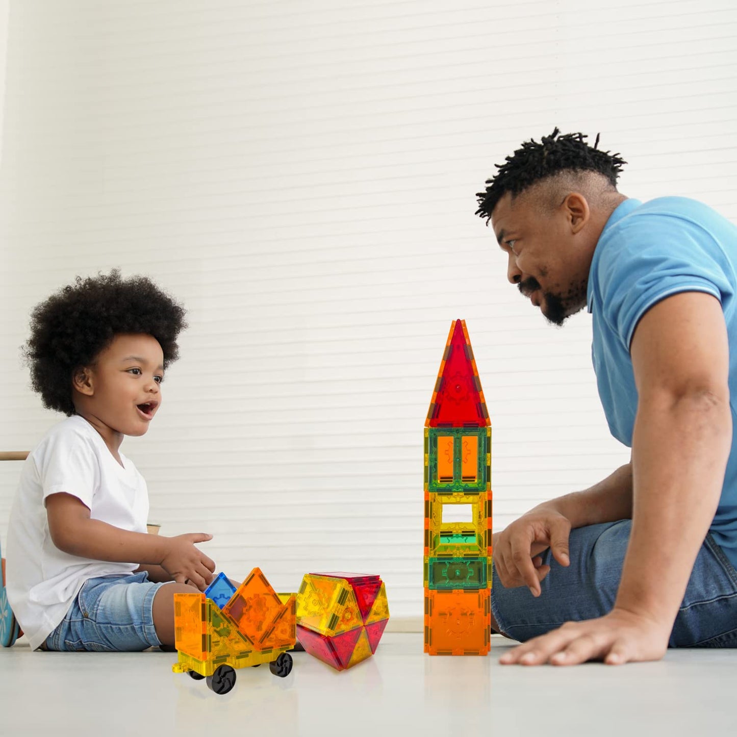 Tytan Tiles 220-Piece Magnetic Building Set | STEM Toy for Kids 3+ | Supersized 3D Castles & Vehicles