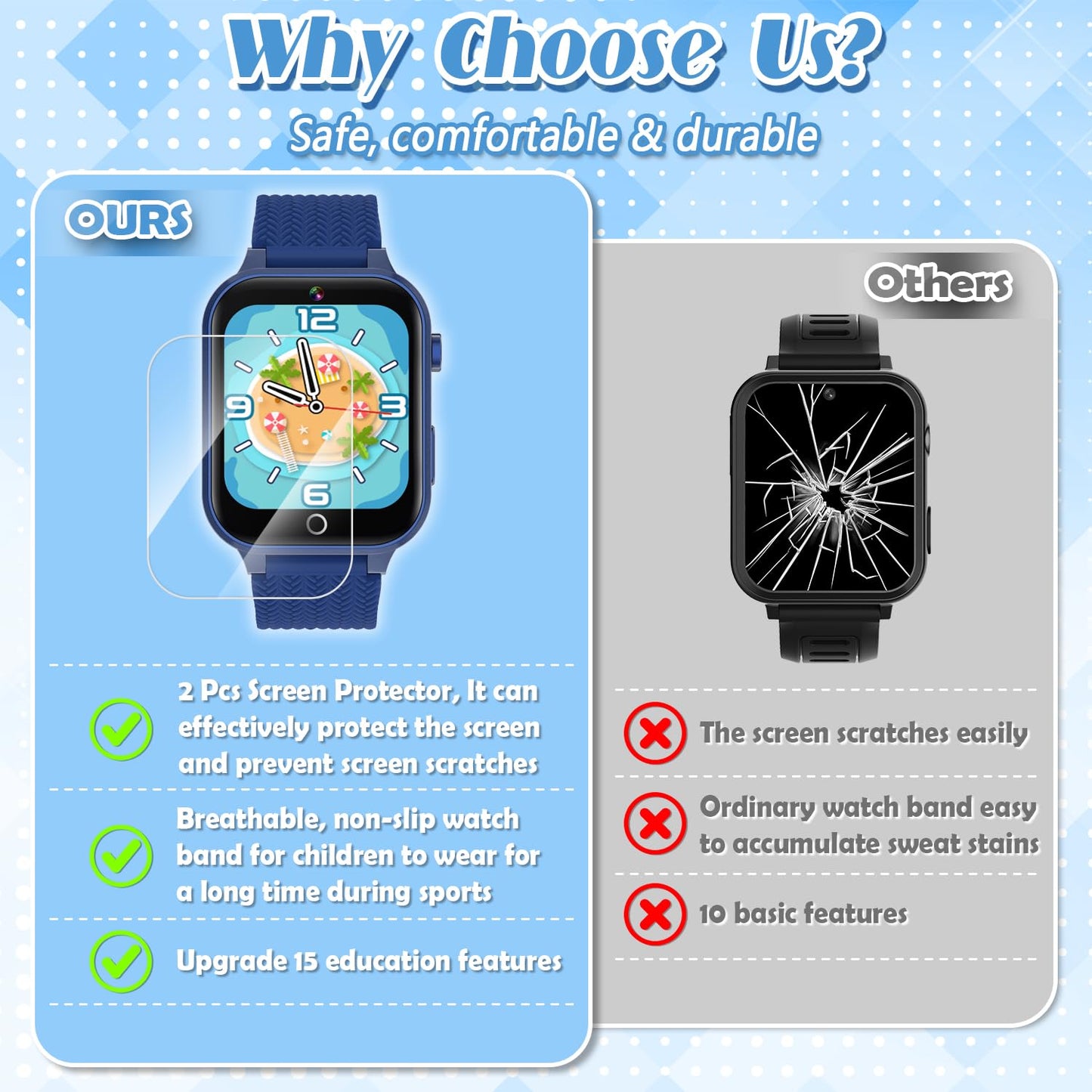 Tywop Kids Smart Watch – 26 Puzzle Games, HD Camera, Touchscreen, Metal Case (Ages 3-12)