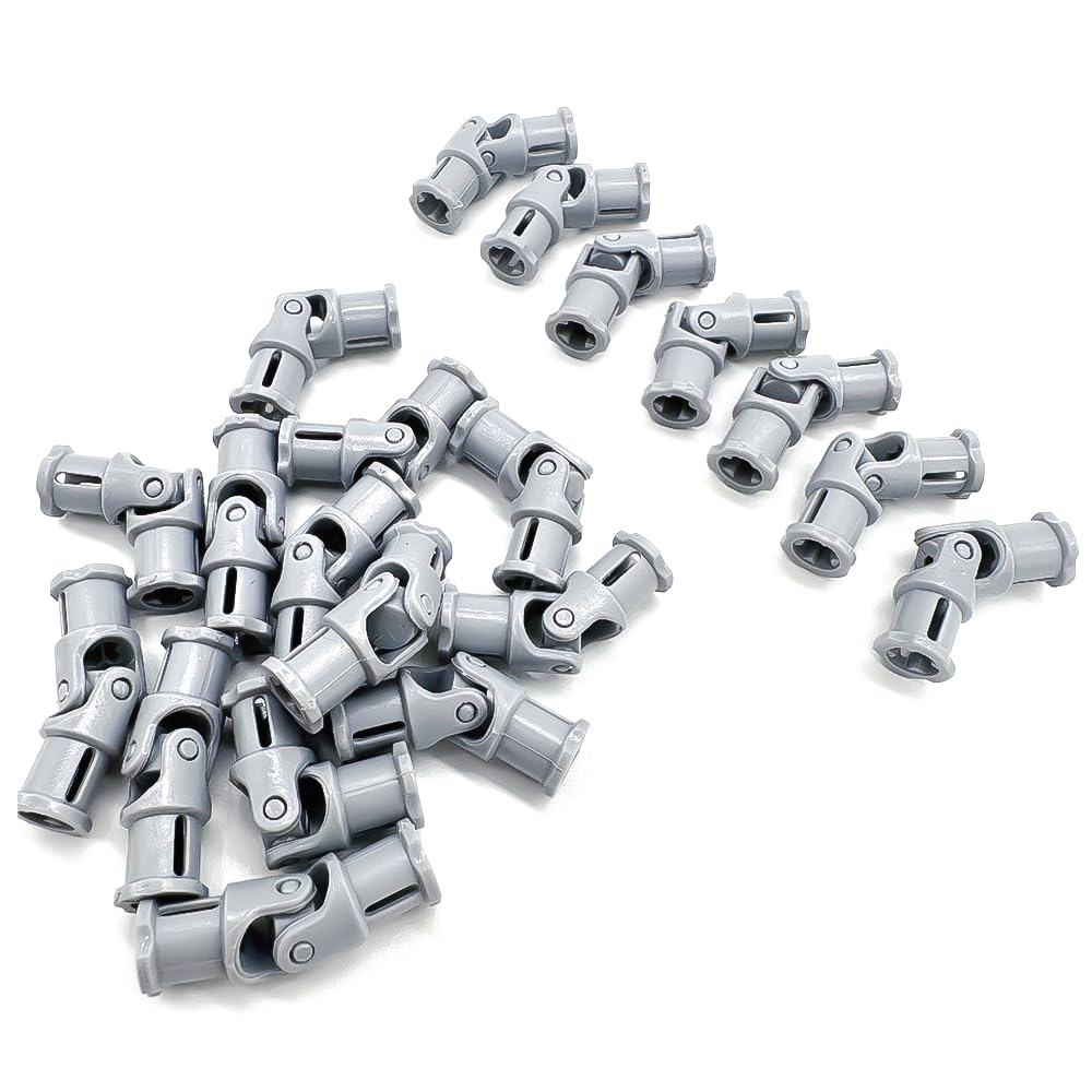TZBTSTEAM 3L Universal Joint Connector Shafts – 20Pcs Light Grey, Compatible with LEGO 61903/62520c01, Suspension & Drivetrain