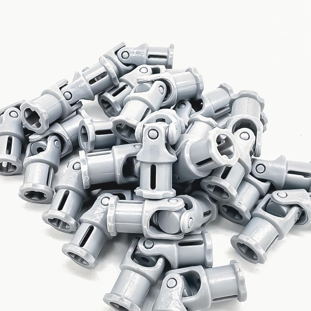 TZBTSTEAM 3L Universal Joint Connector Shafts – 20Pcs Light Grey, Compatible with LEGO 61903/62520c01, Suspension & Drivetrain