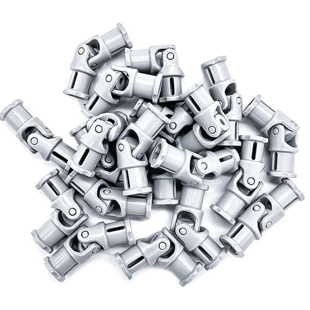 TZBTSTEAM 3L Universal Joint Connector Shafts – 20Pcs Light Grey, Compatible with LEGO 61903/62520c01, Suspension & Drivetrain