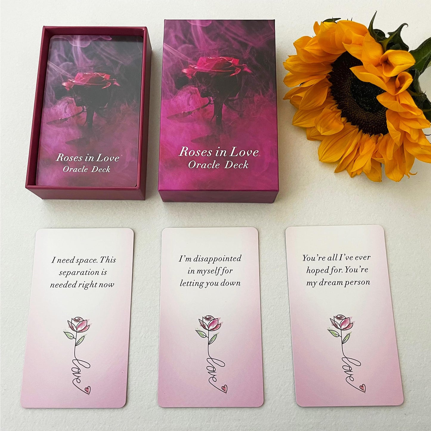Tzxamsez Roses in Love Oracle Cards Deck for Beginners | Love Life Insight