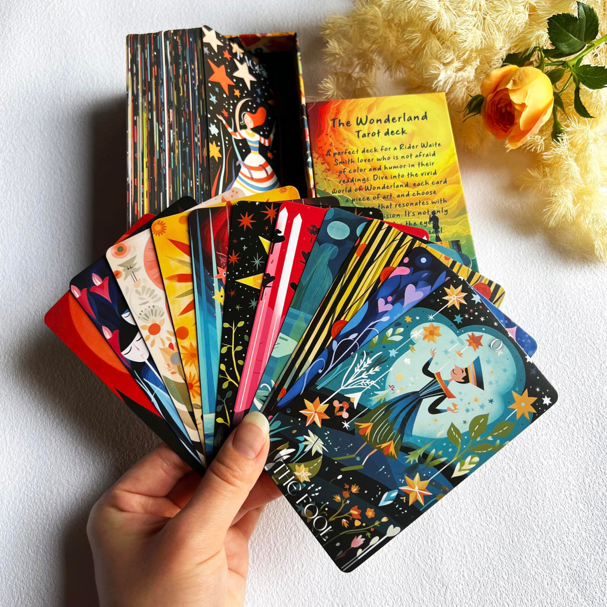 Tzxamsez Wonderland Tarot Deck for Beginners – 78-Card Modernist Tarot Set