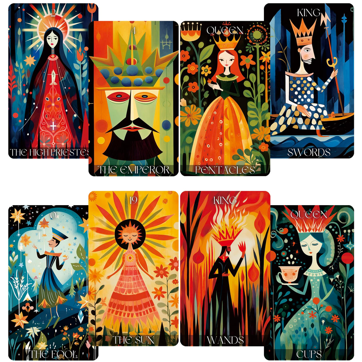 Tzxamsez Wonderland Tarot Deck for Beginners – 78-Card Modernist Tarot Set