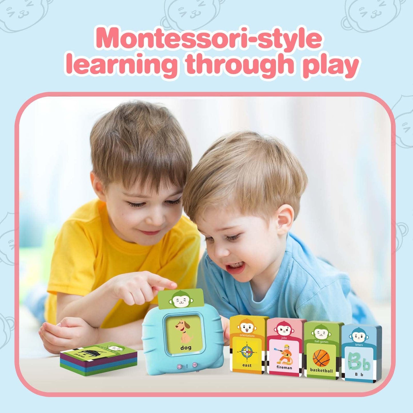 U-LEARNER 296 Sight Words Talking Flash Cards for Toddlers | Montessori Speech Toy