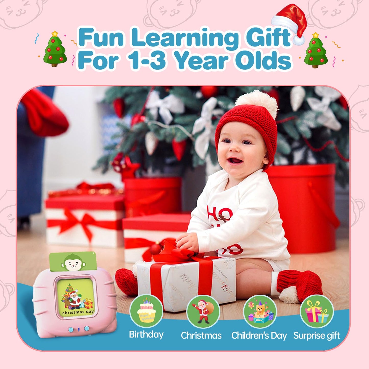 U-LEARNER Talking Flash Cards for Toddlers – 296 Sight Words, Educational Toys for 1-3 Year Olds