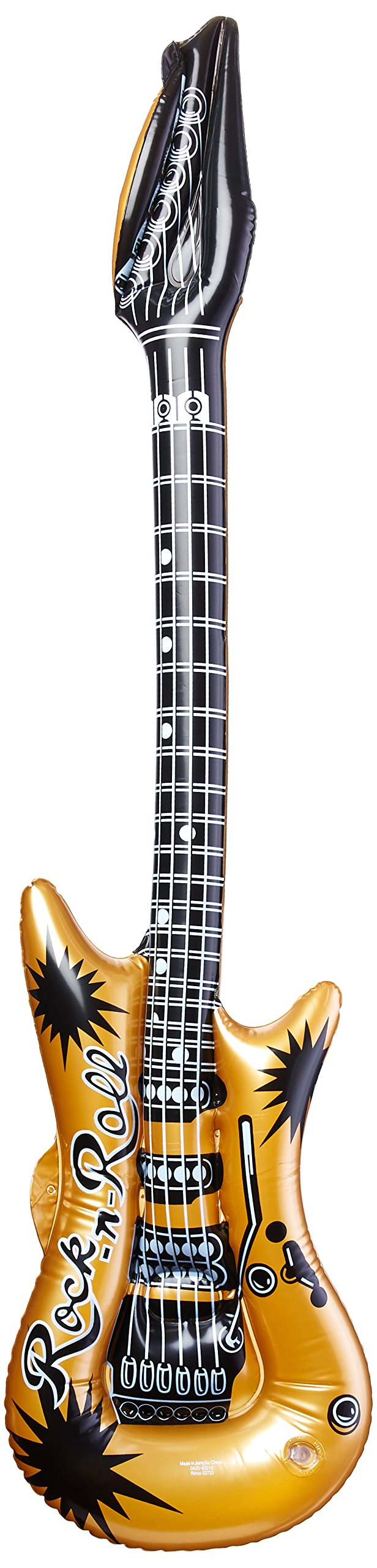 U.S. Toy Inflatable Guitar 40in – Assorted Gold or Silver, Dress-Up & Pretend Play