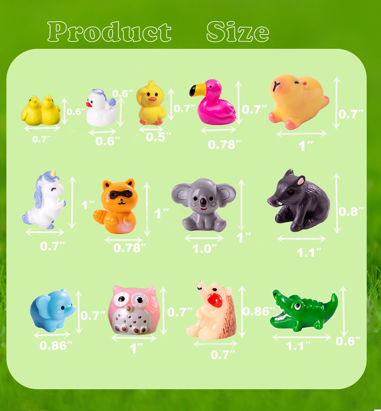 U-Zimikee 45 Pcs Mini Resin Animals – Cute Figurines for Dollhouses & Fairy Gardens