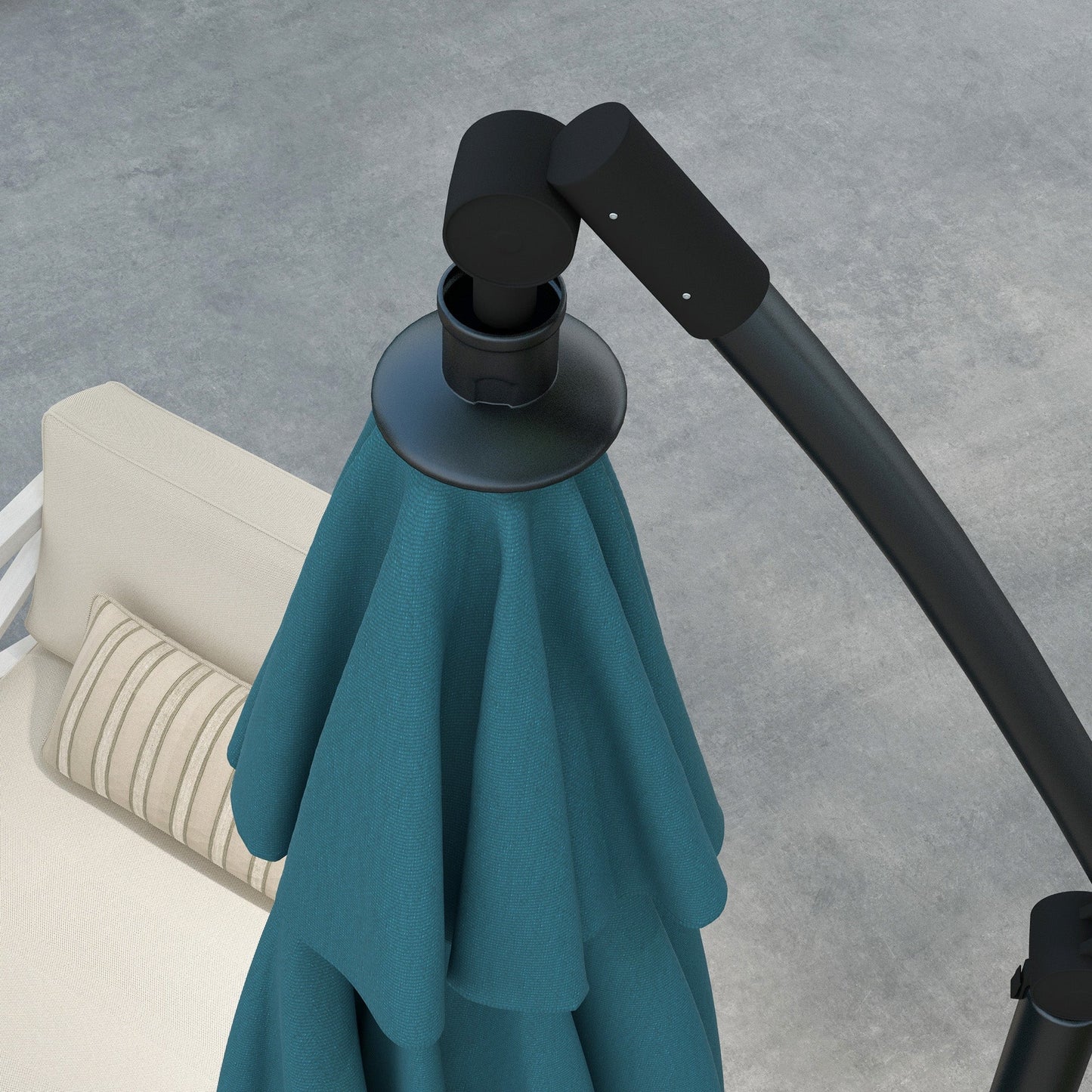Outsunny 3(m) Cantilever Parasol with Cross Base, Crank Handle, Tilt, Blue