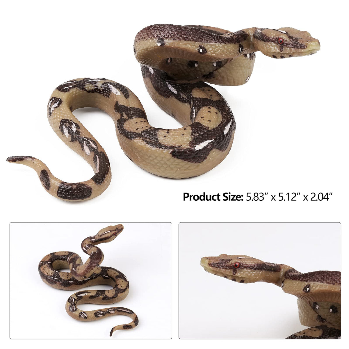 UANDME 2-Pack Realistic Fake Snakes Toy – Halloween Prank Props & Garden Deterrents