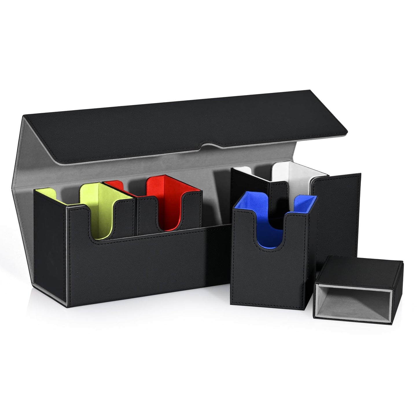 UAONO 5-in-1 Card Deck Box with Dice Tray – Holds 800+ Cards, Magnetic Closure, MTG/Yugioh Compatible