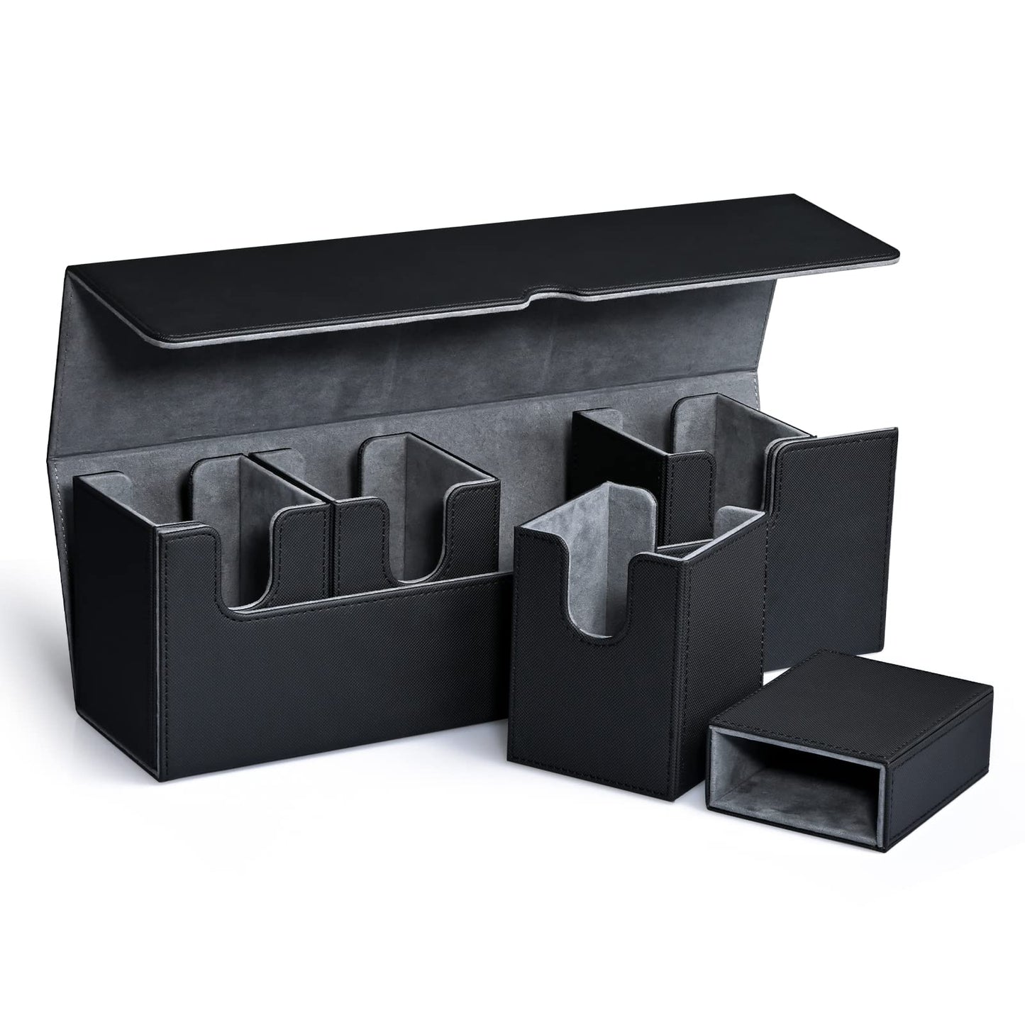 UAONO 5-in-1 Card Deck Box with Dice Tray | 800+ Card Capacity for MTG & Yugioh